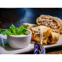 Блин с курицей и грибами